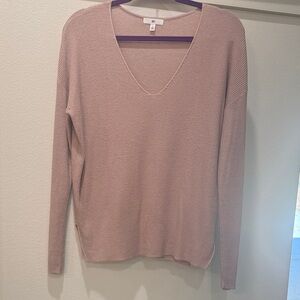 BP Ribbed Sweater in Soft Beige and Purple